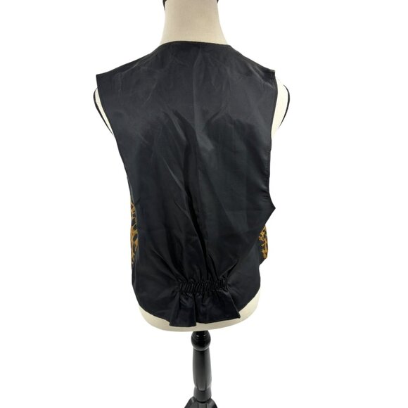 Vintage Vest N.Y.C Womens Leopard Print Button Front M/L Polyester 80s 90s - Picture 5 of 6